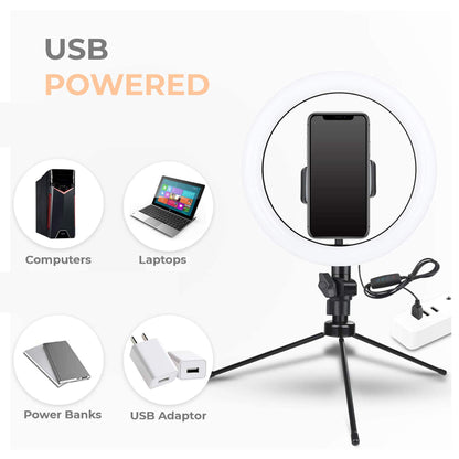 Big LED Ring Light for Camera Phone- YouTube Video Shooting and Makeup Light with 7 Feet Foldable Tripod Stand