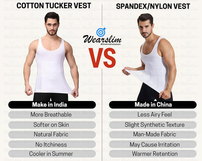 Wearslim Premium Men's Super Combed Cotton Elastene Stretch Fabric Tummy Tucker Vest