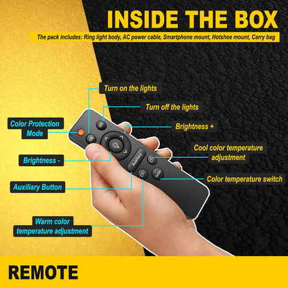 Big LED Ring Light for Camera Phone- YouTube Video Shooting and Makeup Light with 7 Feet Foldable Tripod Stand