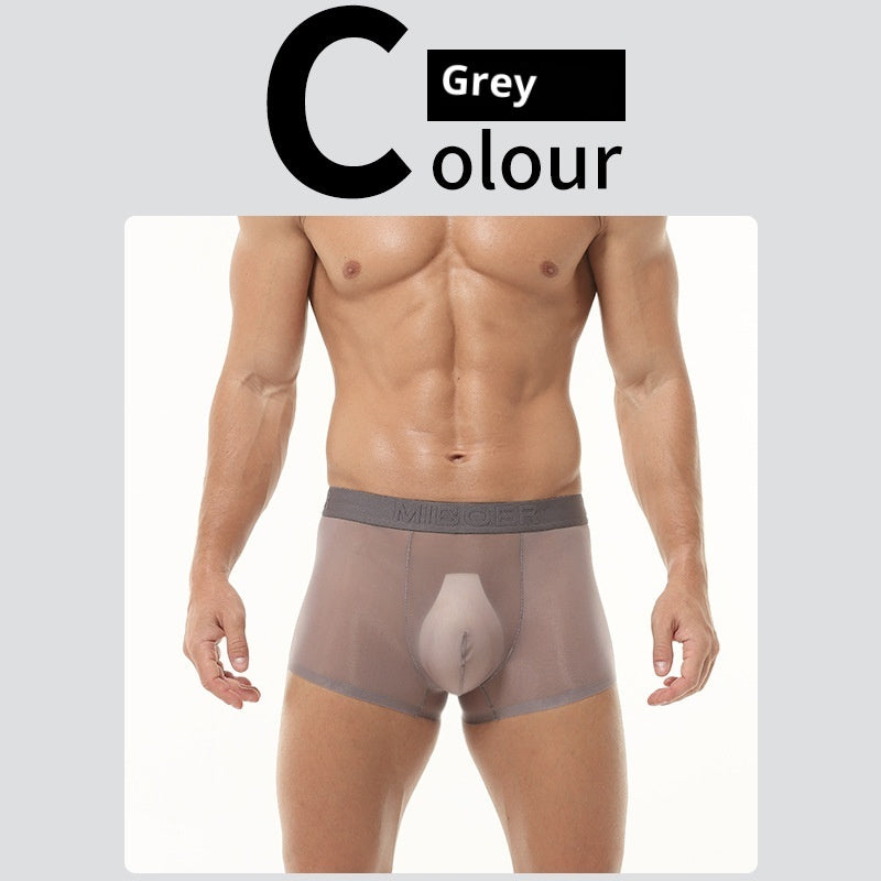 Men's Transparent Ice Silk Underwear - Thin, Breathable, Traceless