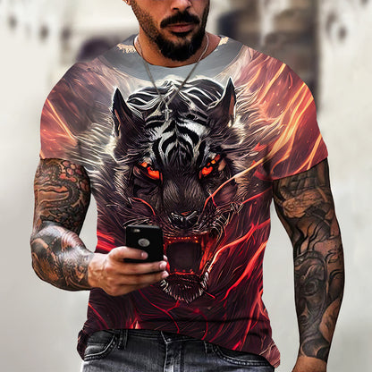 Animal Beast Lion 3D Printed  Men's T-shirt