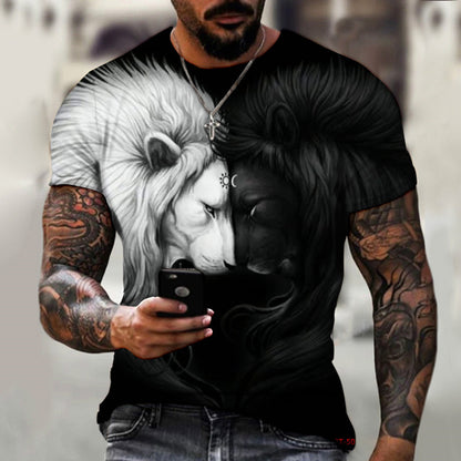 Animal Beast Lion 3D Printed  Men's T-shirt