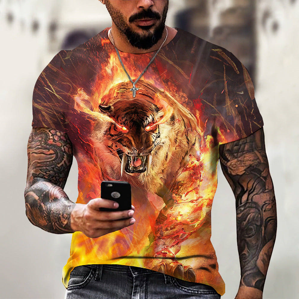 Animal Beast Lion 3D Printed  Men's T-shirt