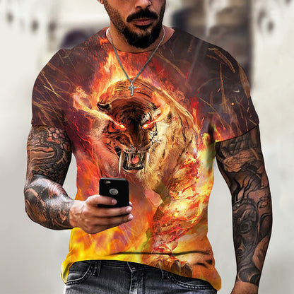 Animal Beast Lion 3D Printed  Men's T-shirt