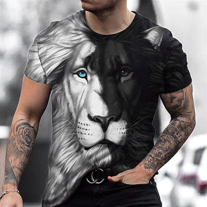 Animal Beast Lion 3D Printed  Men's T-shirt