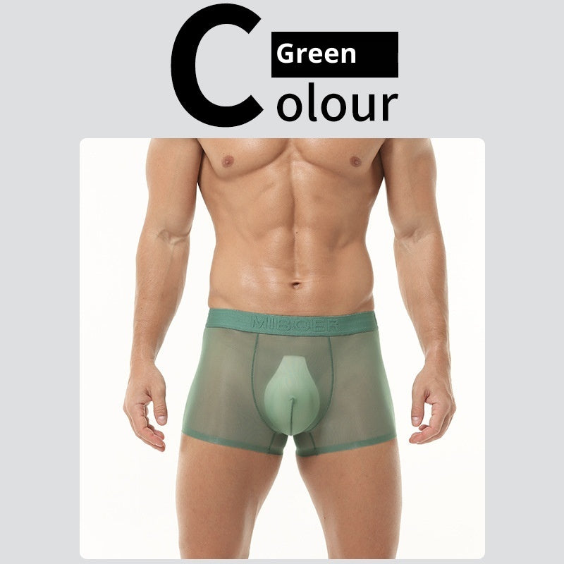 Men's Transparent Ice Silk Underwear - Thin, Breathable, Traceless